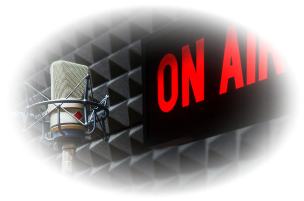 On air sign in radio studio